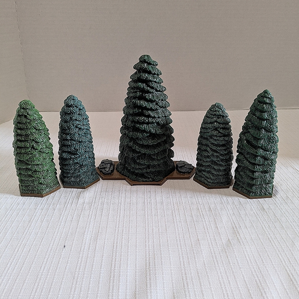 Heroscape Terrain Forest Trees Set Of 5 Evergreen Forgotten Forest